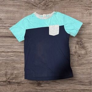 NWOT Gymboree Kids Two-Tone Blue and Gray Pocket T-Shirt boys size 10
